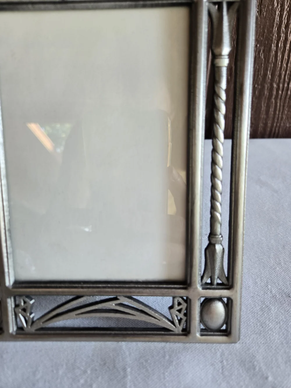 Elegant Geometric Empire Inspired Silver Decorative Picture Frame